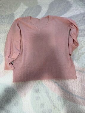 Cozy Dusty Pink V-Neck Women's Sweater